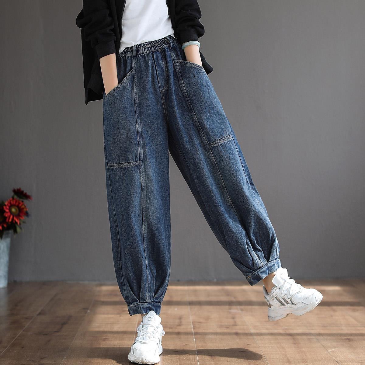 灯笼牛仔裤女秋