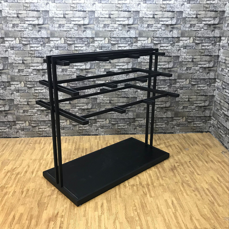 服装展示架裤子货架男女落地式双面多层陈列架可移动铁艺中岛裤台