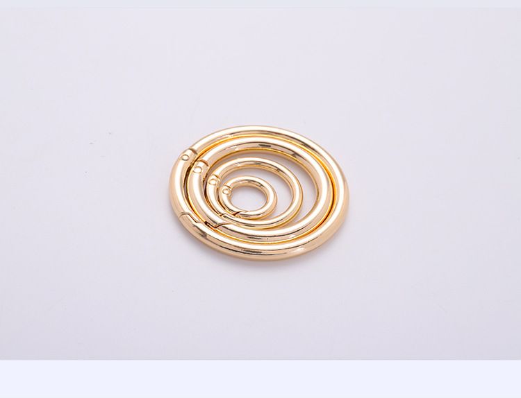 圆形弹簧圈 登山扣开口圆圈弹簧扣 追踪器挂扣铁线圈箱包五金配件