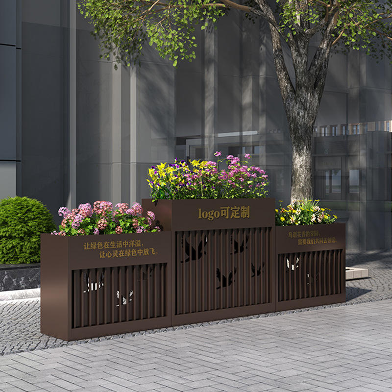 简约鸽子形花槽户外装饰外摆花盆架奶茶店咖啡厅室外铁艺隔断花箱