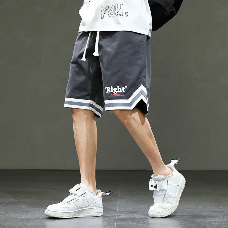 新款美式潮流过膝高街篮球运动短裤男夏季薄款外穿宽松训练五分裤