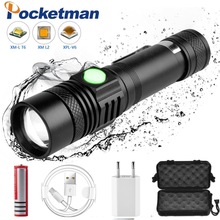 5000LM Led flashlight USB torch Zoomable 18650 Bicycle Light
