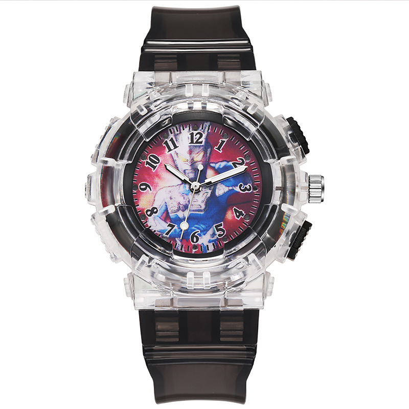 Led Luminous Ultraman Watch Wholesale Children's Watch Cartoon Primary School Student Watch Gift Electronic Watch Luminous