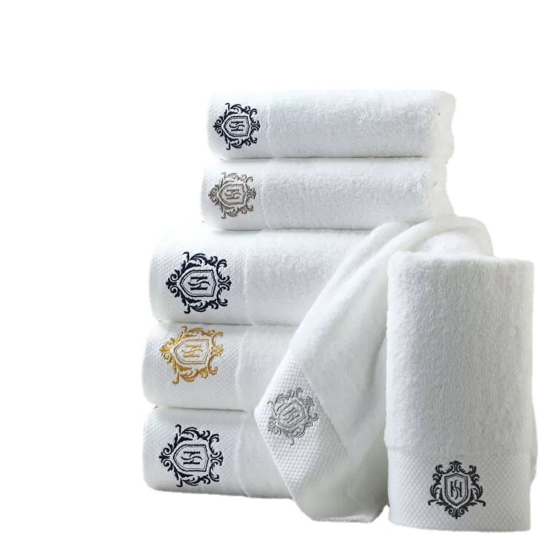 Hotel Bath Towel Five-Star Cotton Thickened Hotel White Face Towel Beauty Salon Bath Bed & Breakfast Absorbent Hotel Towel