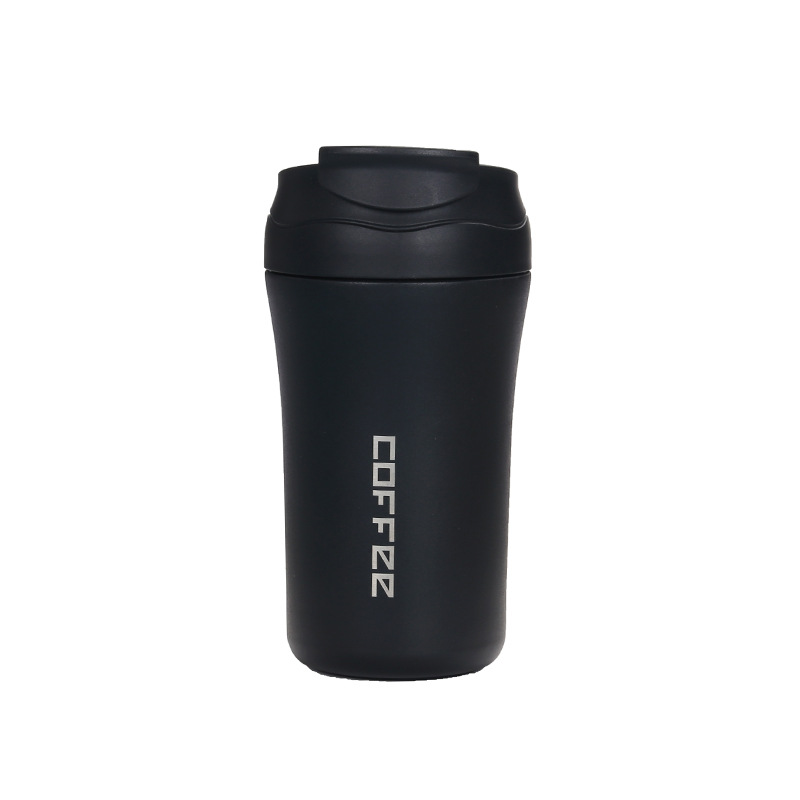 American New Stainless Steel Coffee Cup One Cover Dual-Use Double Drink Thermos Cup with Straw Flip Jumping Car