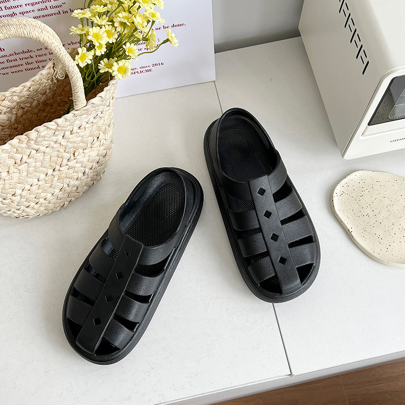 2022 Summer Women's Beach Sandals Amazon Roman Shoes Sandals Outer Wear Flat Slippers All-Matching Women's Shoes