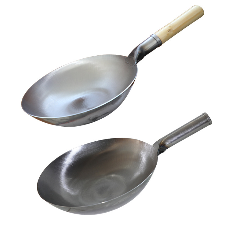 老式铁锅机制无涂层铁锅家用铁炒锅炒菜锅厨师饭店大马勺炒锅炒勺