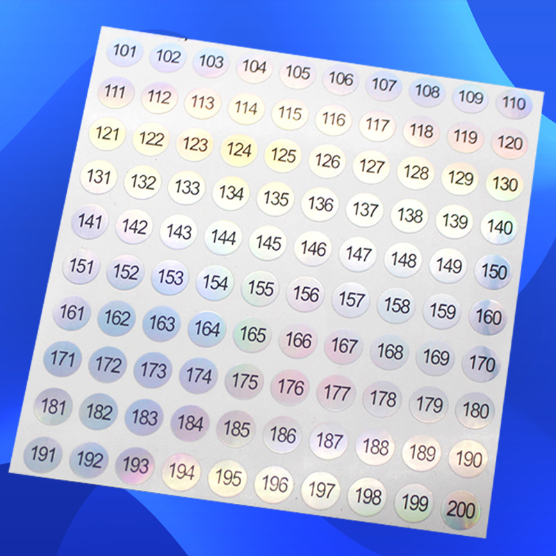 1-100号数字号码贴1-200指甲油胶瓶杯子编号酒吧酒杯记号防水贴纸