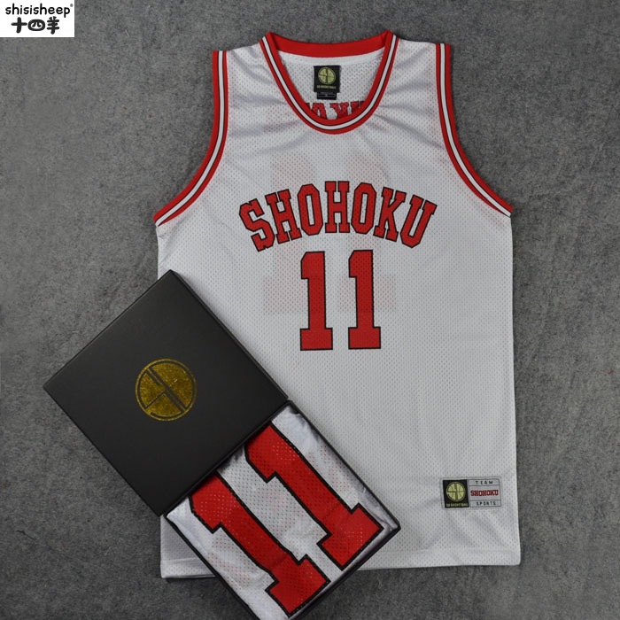 sd球服灌篮高手队服湘北11号流川枫篮球服篮球衣背心红色-阿里巴巴