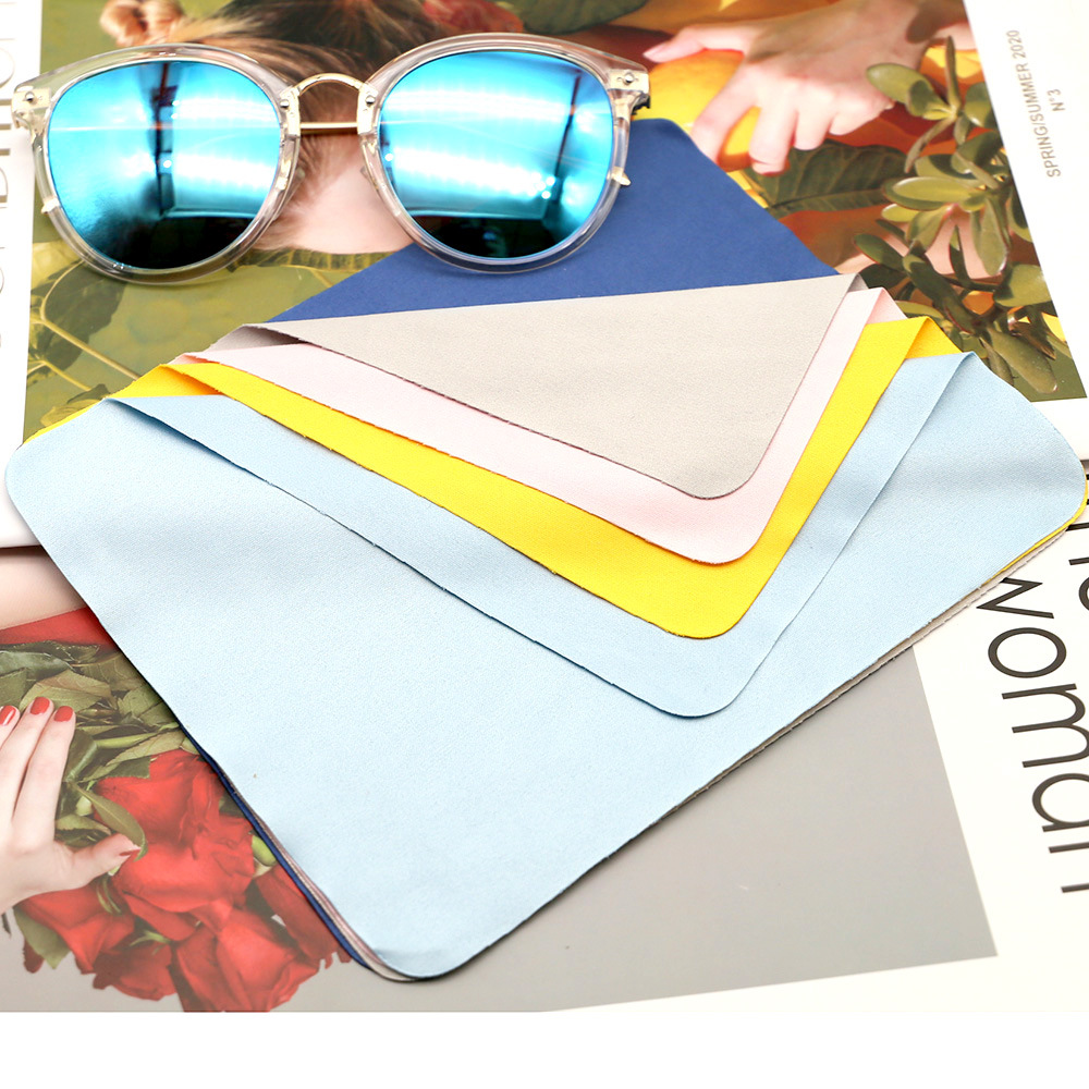 Factory Direct Sales Microfiber Glasses Cloth Solid Color Lens Screen Cleaning Cloth Needle One Sunglasses Cloth