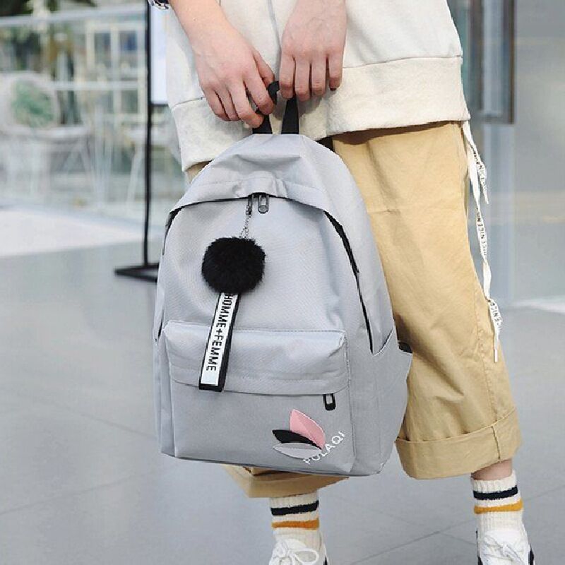 Large Capacity Travel Backpack Student Schoolbag Female Bag Leaves 2021 New Street Trendy Korean Style Canvas Backpack