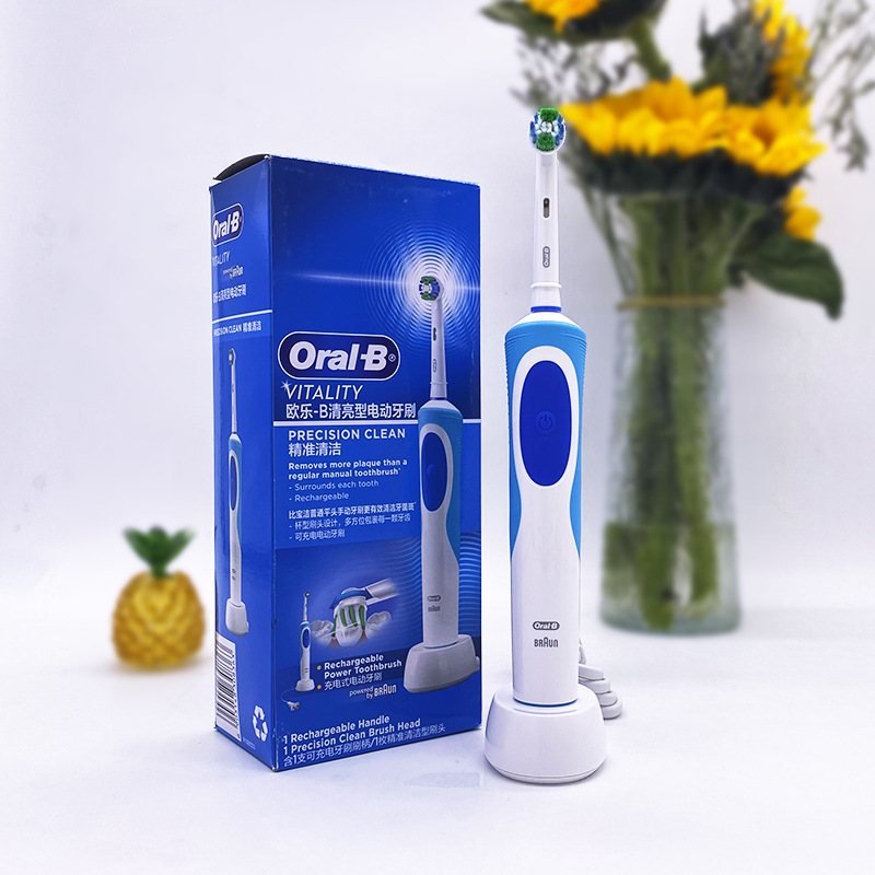 欧乐b电动牙刷圆头情侣礼物充电式 d12清亮型日常清洁d12013蓝色