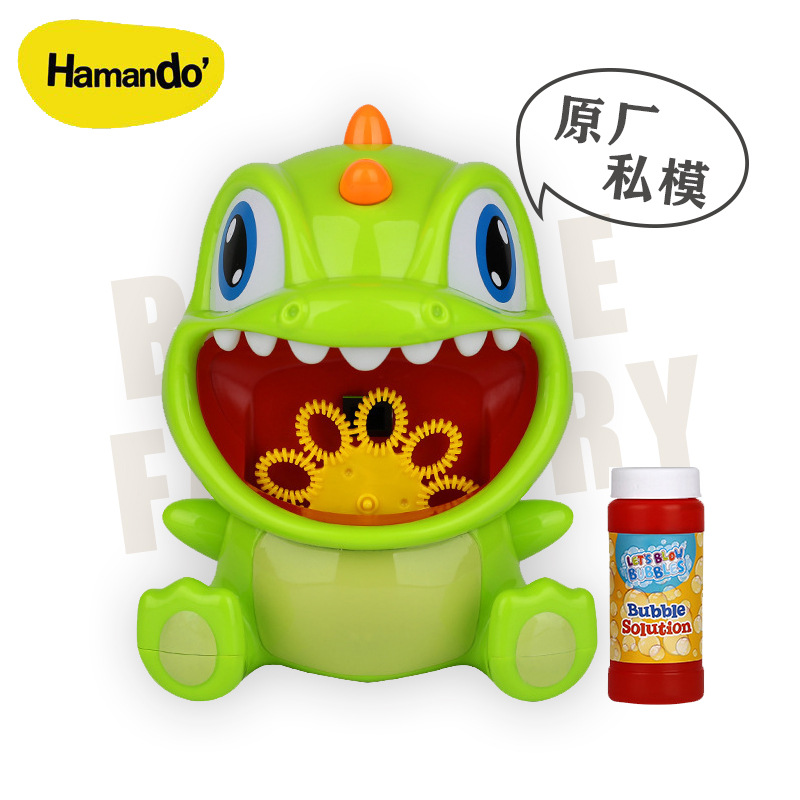 跨境亚马逊电动泡泡恐龙吹泡泡玩具儿童夏季户外泡泡相机泡泡水