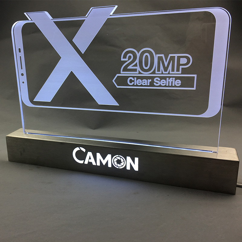 亚克力发光台卡抽插横式亚克力台牌, t型led发光灯槽展牌