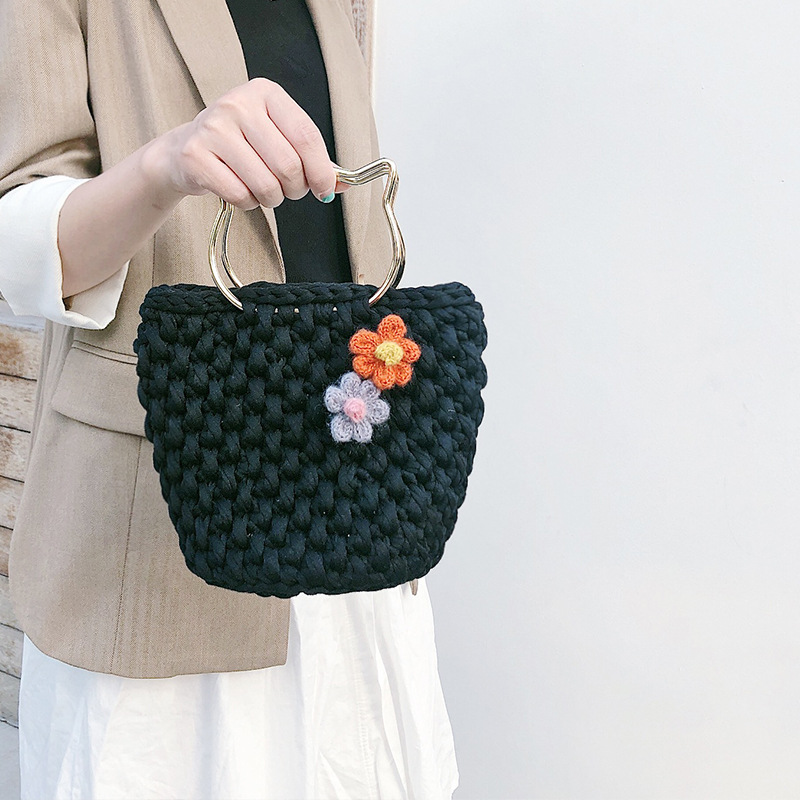 手提包毛线手工编织包包diy材料包自制水桶包小包泫雅风钩针包女