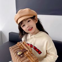 韩版儿童帽子春秋款女童贝雷帽八角帽男宝宝蓓蕾帽冬季时尚画家帽