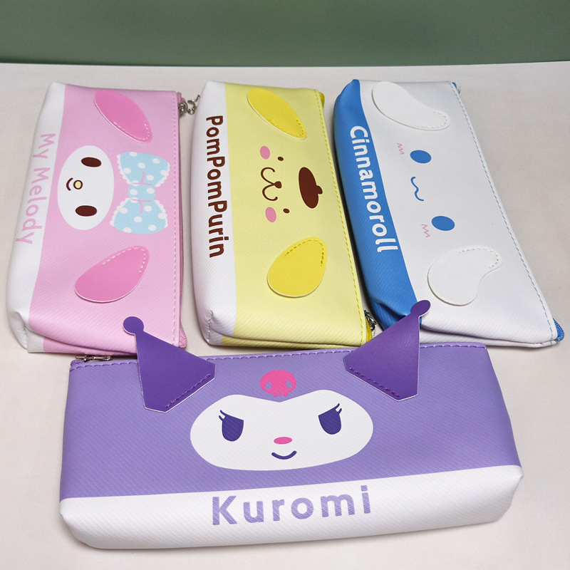 外贸三丽鸥造型笔袋学生可爱美乐蒂玉桂狗皮革铅笔袋儿童收纳袋批