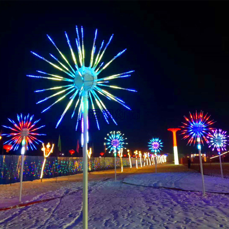 led数码烟花灯 发光风车路灯户外广场街道亮化景观装饰礼花灯