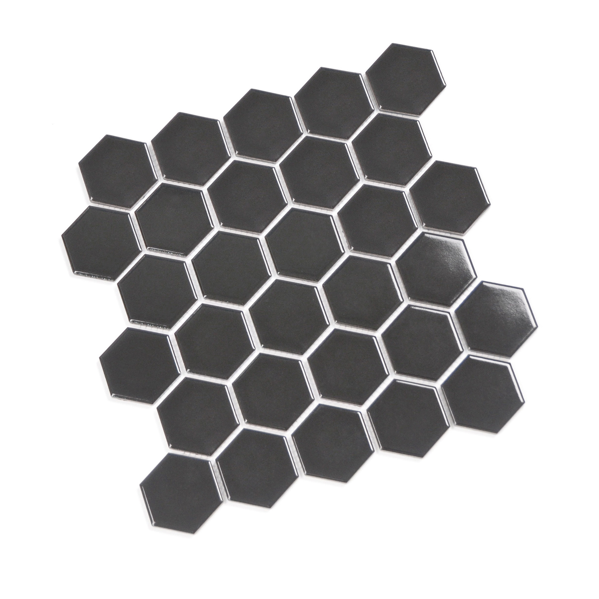 六角马赛克瓷砖北欧卫生间浴室地板防滑拼花黑白六边形地砖定制