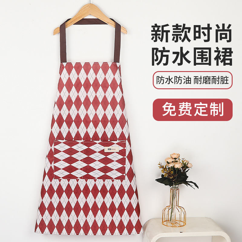 fashion household kitchen apron overalls women‘s western style waterproof oil-proof catering special cooking apron