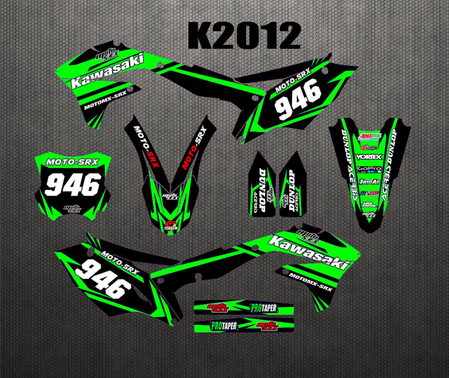 越野摩托车衣 适用于09-12kxf250 450川崎贴画 装饰贴 车贴 贴花