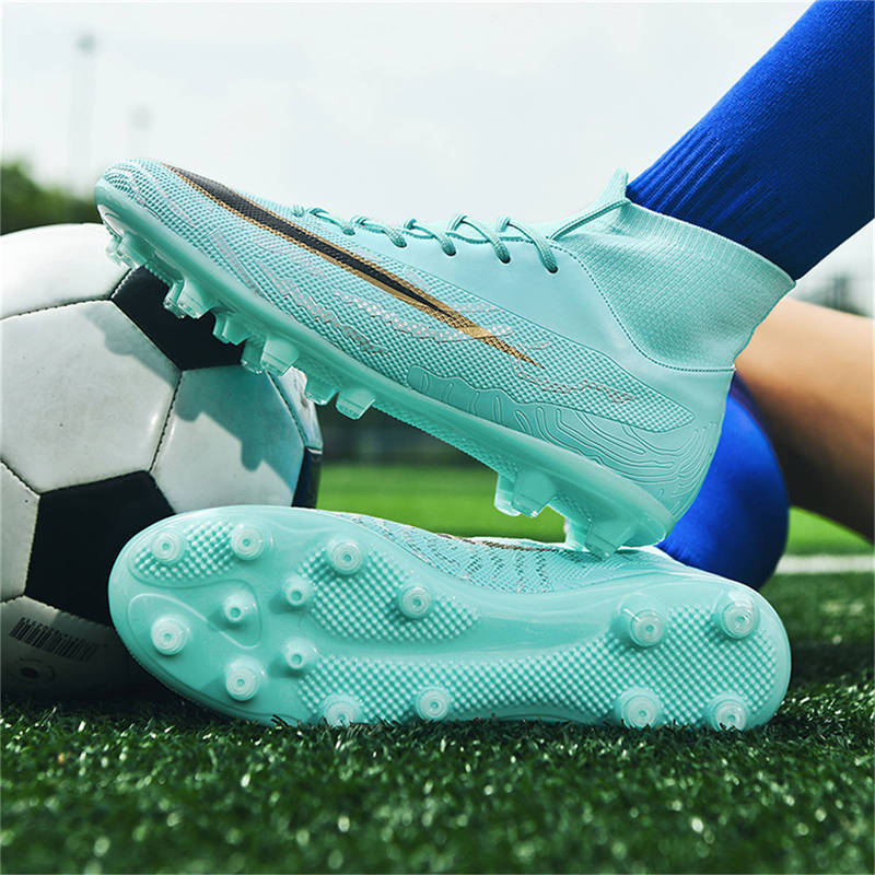 2023男士高帮碎钉足球鞋45男生46长钉47码训练鞋青少年女孩球鞋子