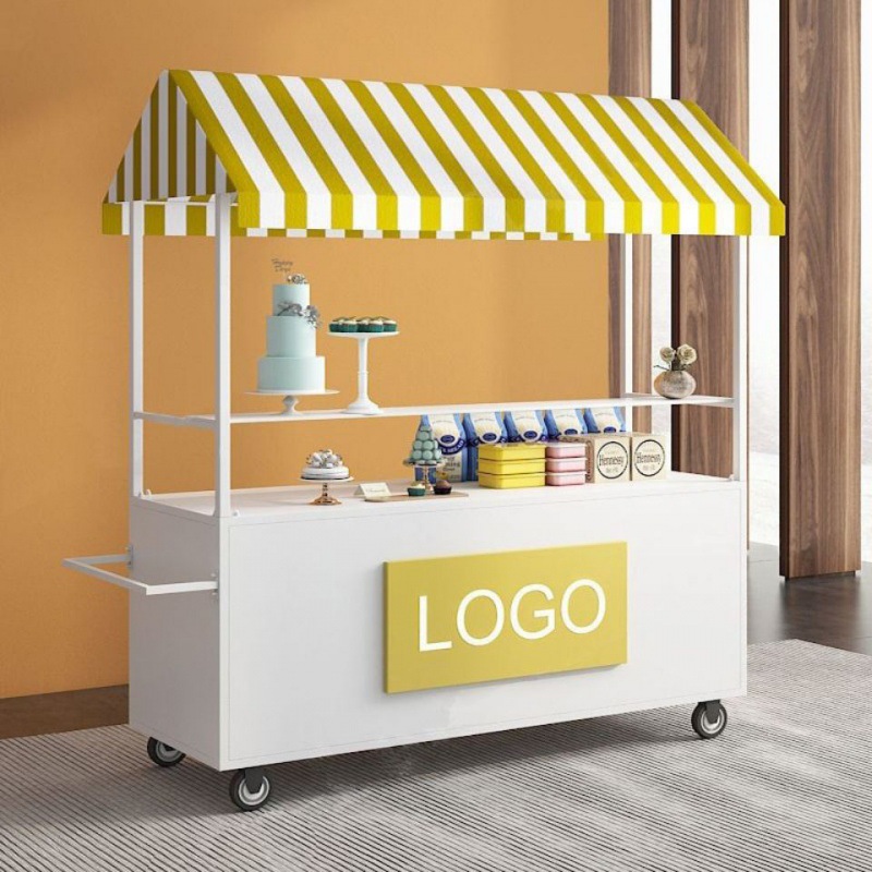 摆摊折叠推车铁艺创业地摊小推车商场广场夜市奶茶特色小吃流动车