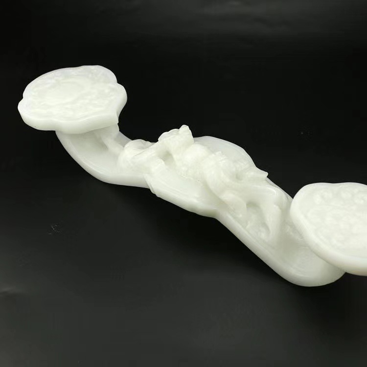 阿富汗玉汉白玉如意摆件雕刻玉如意镇宅风水保平安白玉装饰工艺品