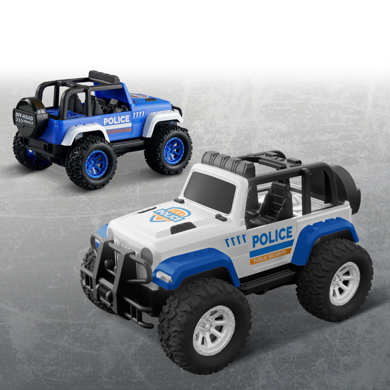 仿真惯性吉普警车攀爬越野警察巡逻车儿童玩具六一节生日礼物