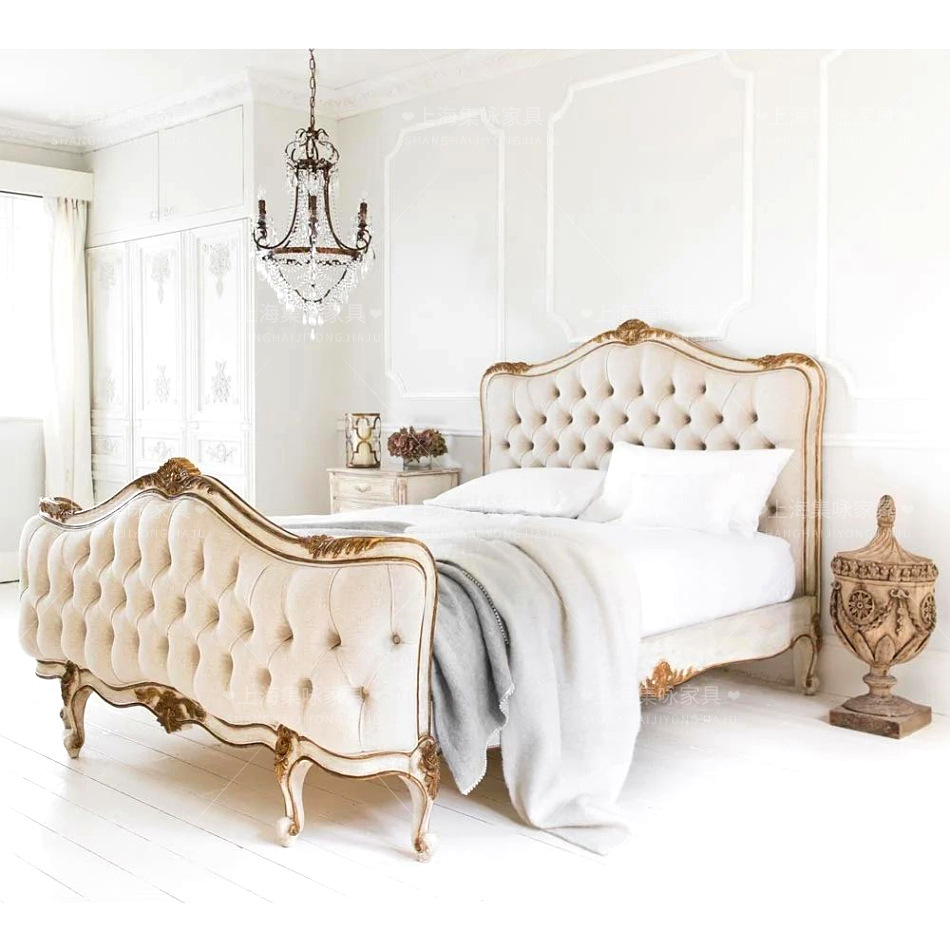 美式法式复古实木床欧式奢华雕花双人公主床英伦风宫廷女王卧室床