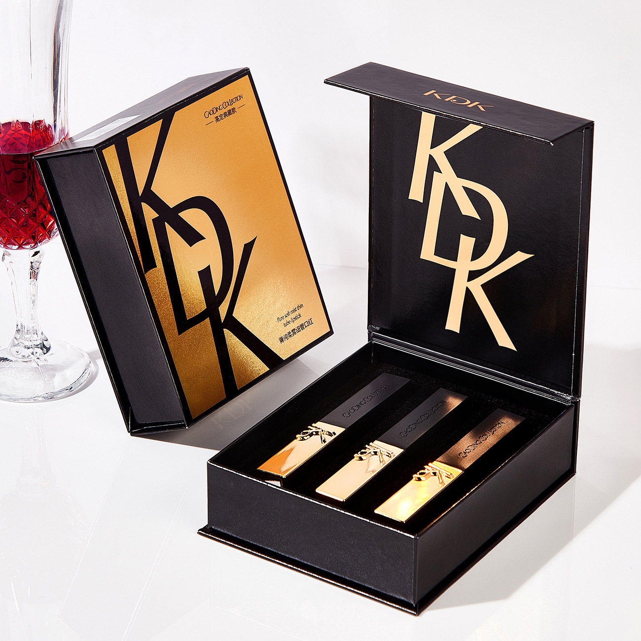 KDK Valentine's Day Limited Lipstick Gift Box Soft Fog Matte Small Gold Bar Thin Tube Lip Lacquer Lipstick Wholesale Set