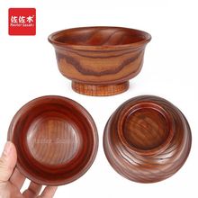 西藏木碗创意西藏藏族整木木质木碗供花纹碗酥油茶和尚餐具