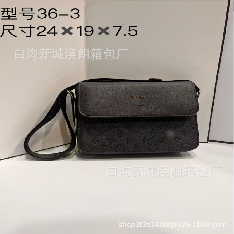 2025批发新款男士商务包皮质大容量男休闲正品单肩斜跨包外单包