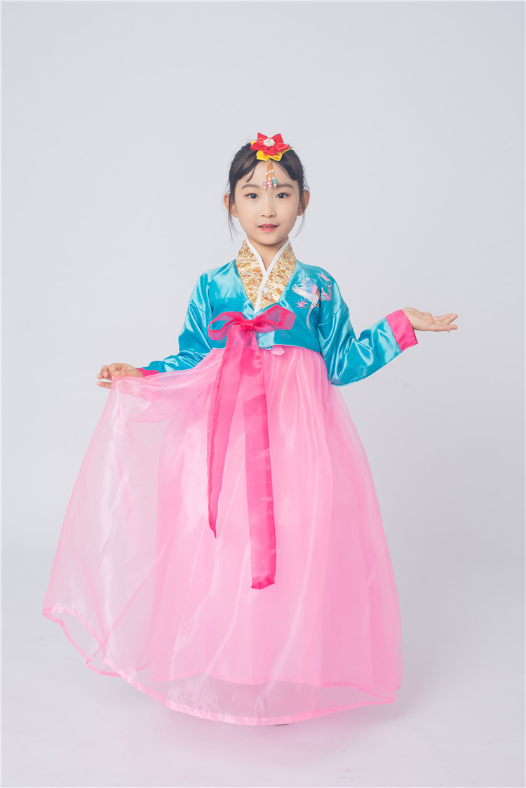 韩国儿童韩服礼服公主裙民族朝鲜族服装古装演出服女童舞台表演服