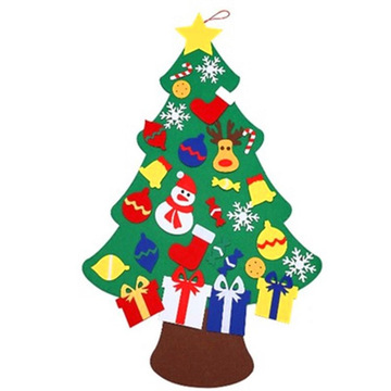 毛毡圣诞树diy立体圣诞装饰挂件儿童手工粘贴彩印无纺布圣诞墙挂