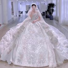 宫廷风婚纱2024新款新娘法式高定重工奢华拖尾高级感质感主纱2024