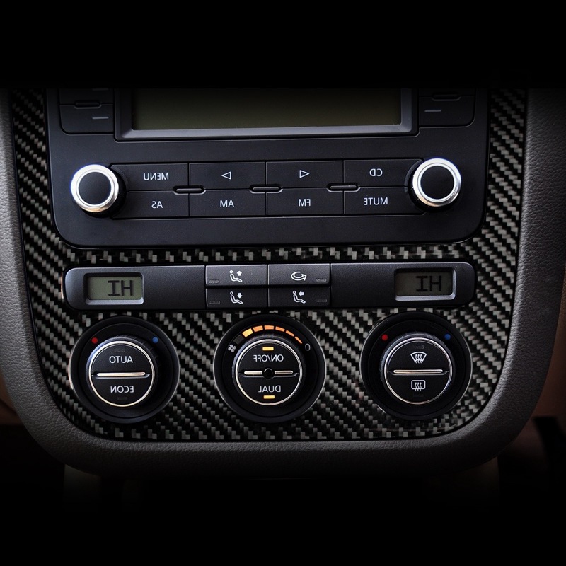 适用于09-10款大众老款速腾改装碳纤维内饰 中控风口cd面板装饰贴