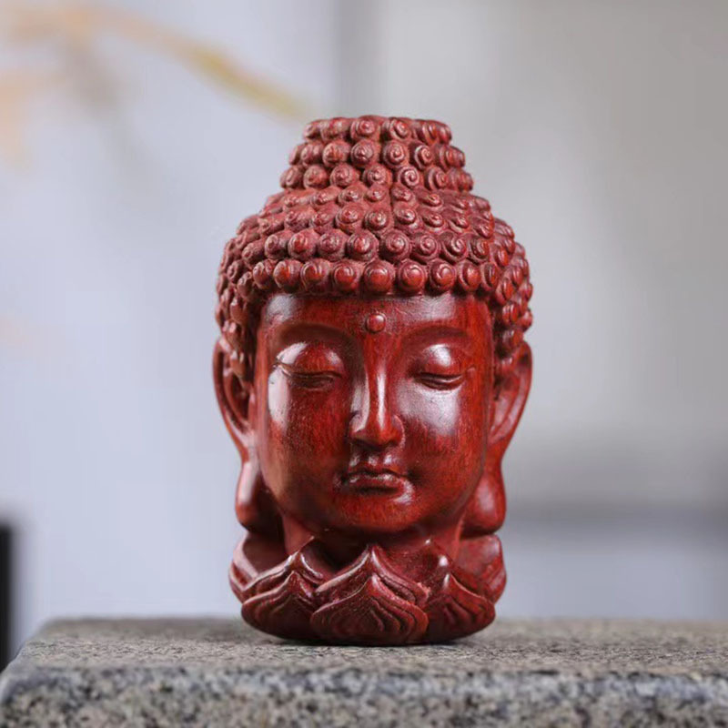 非洲小叶紫檀木释迦弥勒头木雕摆件随身文玩红木手把件工艺品-阿里巴