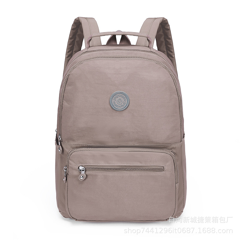 New Backpack Simple Large Capacity Schoolbag Nylon Cloth All-Matching Student Bag Outdoor Backpack