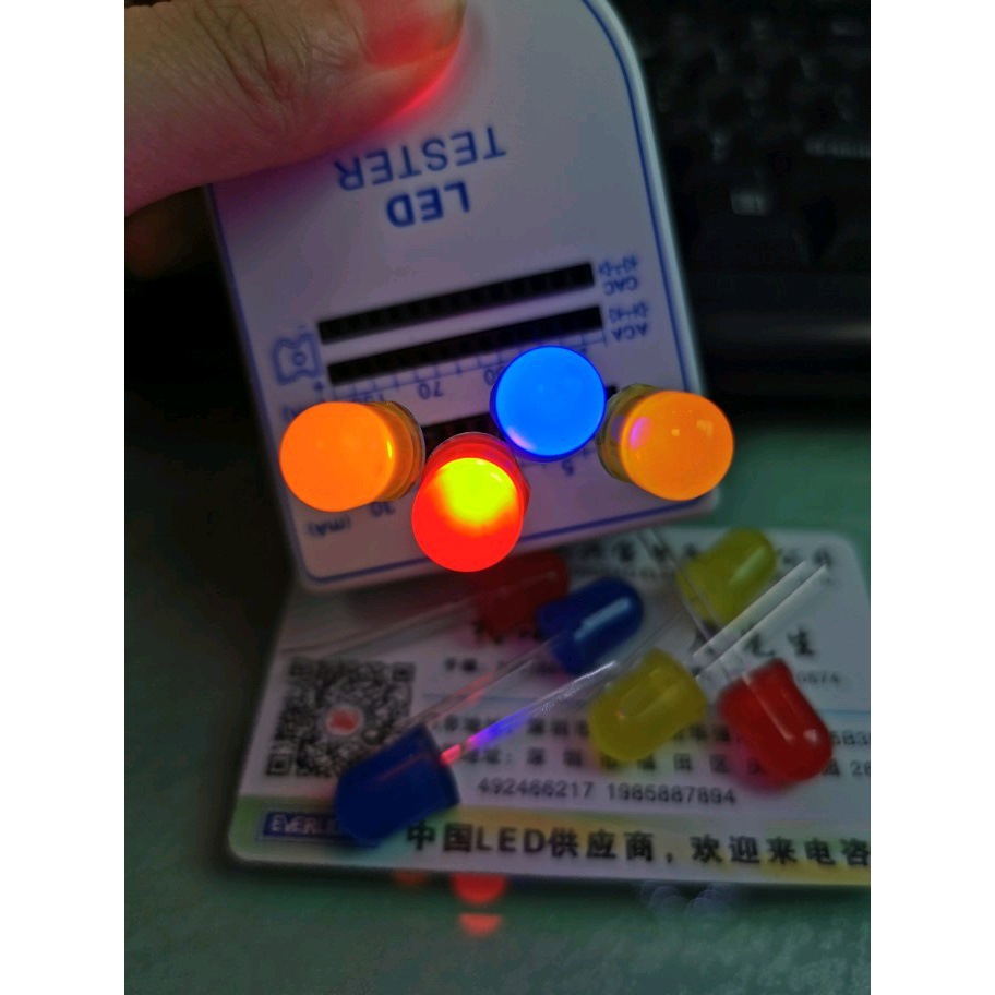 发光管led 灯珠 f10红光*10红发红10mm高亮红发红发光二极管红灯