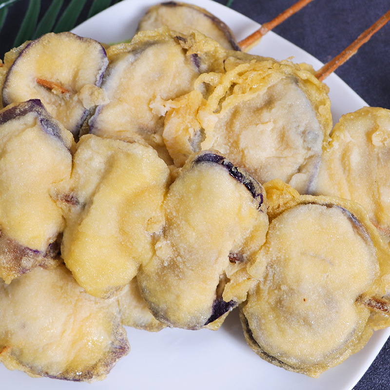 百良兴茄子片片香串裹粉香酥茄片串茄盒串素食冷冻油炸半成品15串