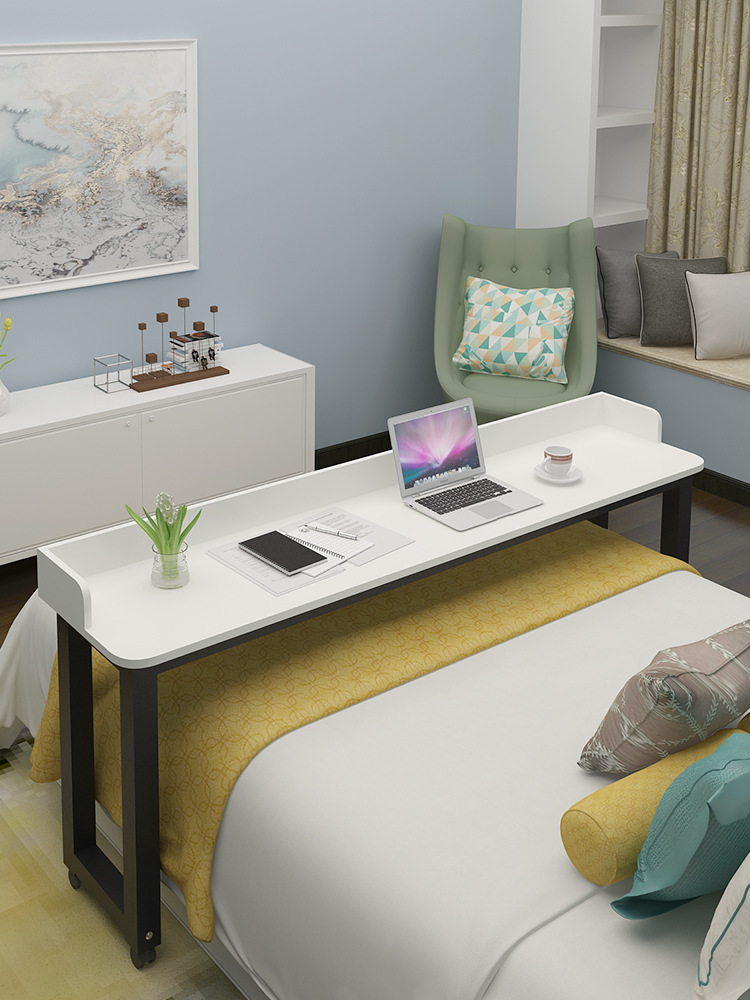 程潇同款跨床桌长条方形书桌卧室挂床前边床上用可移动式懒人桌子