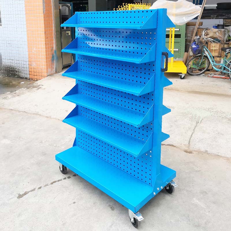 厂家定制移动物料整理架 双面工具整理架 五金移动零件存放架