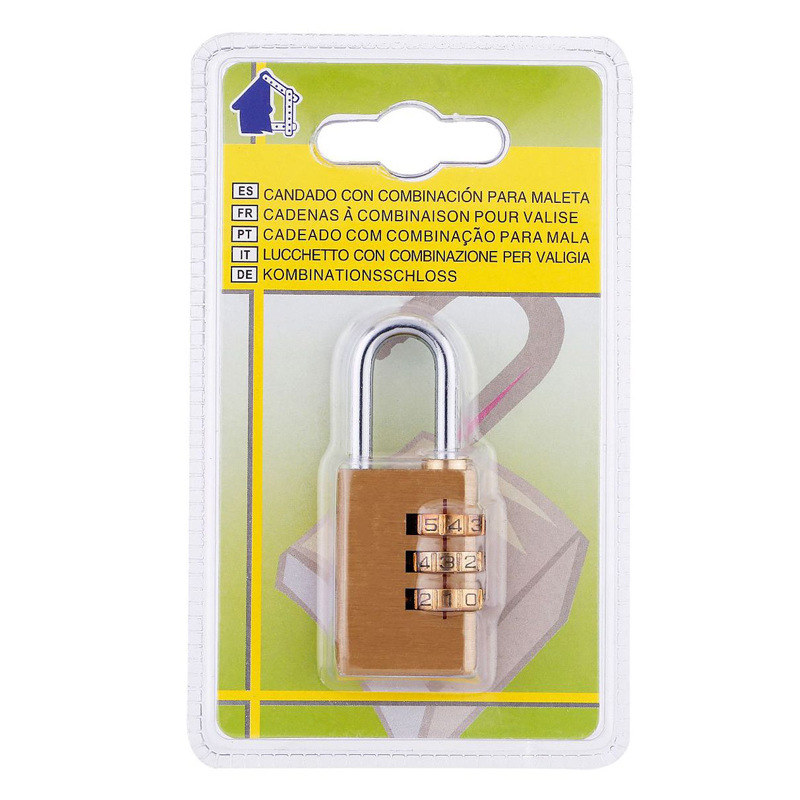 Prive Pure Copper Padlock with Password Required Mini Gym Cabinet Drawer Lock Household Gate Lock Cross-Border Factory Direct Sales