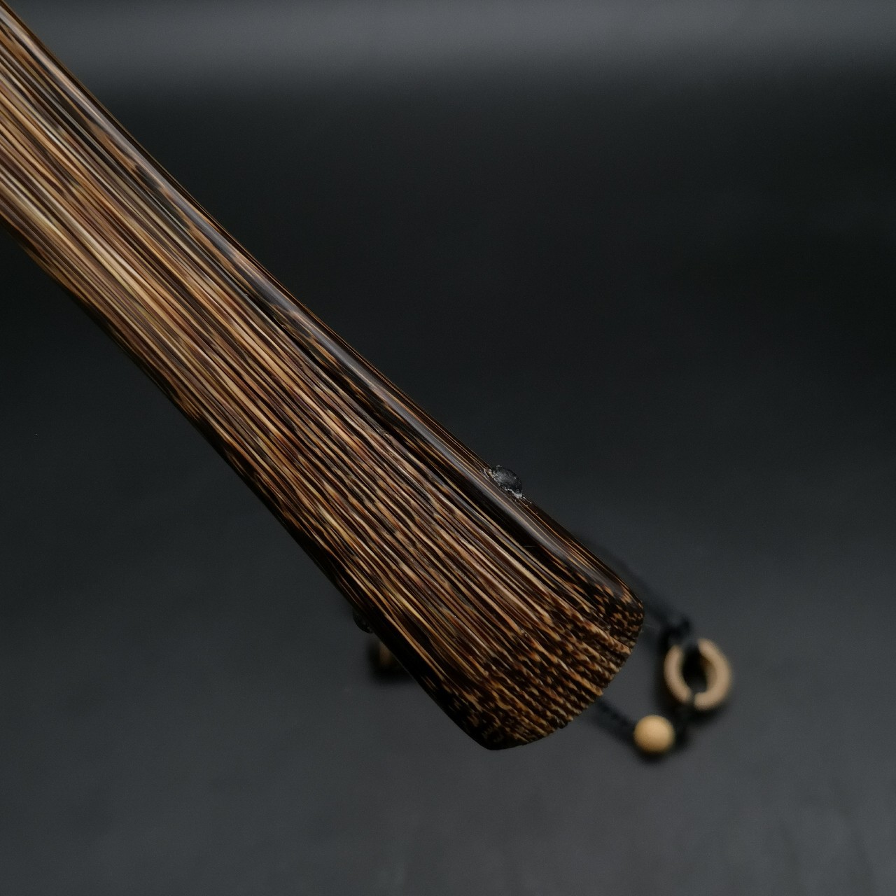 全棕竹鱼尾头折扇夏荣建竹师傅