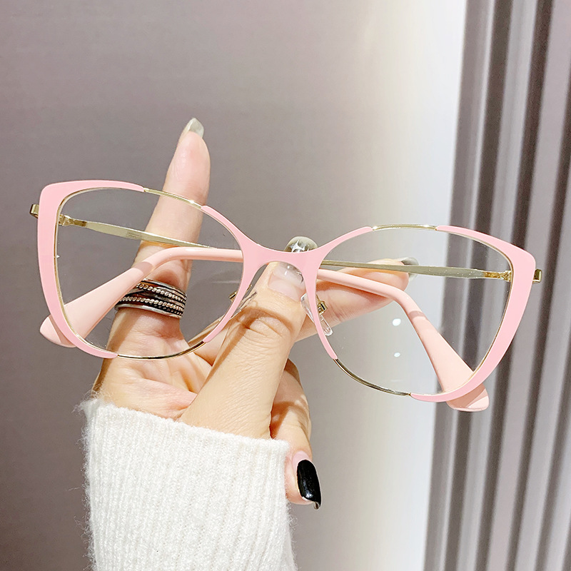 2023 New Internet Celebrity Face without Makeup Glasses Female Fashion Casual Trend Metal Optics Photo Frame Student Plain Glasses