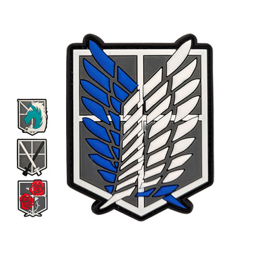 自由之翼3d pvc橡胶魔术贴徽章日本动漫进击的巨人臂章调查兵团