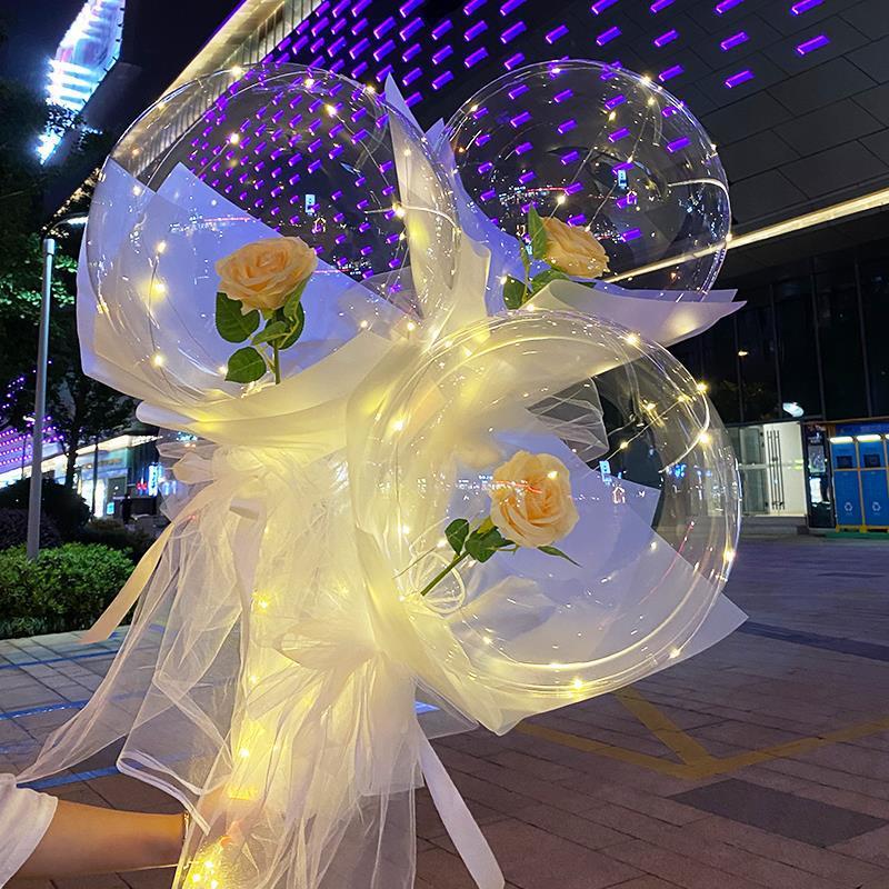 波波球花束网红波波球发光火爆款带灯地推夜市摆摊情人节告白气球