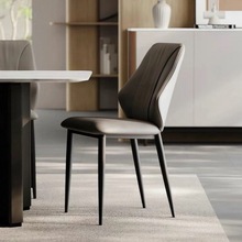 意式轻奢极简高级餐椅设计师款家用商用餐厅软包靠背椅子简约现代