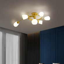 美式吸顶灯简约灯具卧室客厅书房创意大气铜艺餐厅现代个性led灯